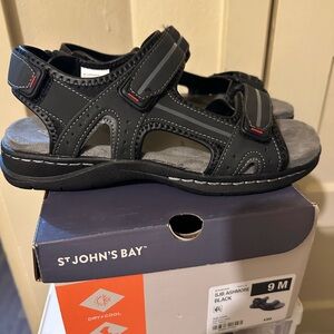 St. John's Bay Kids Black and Gray Sandals